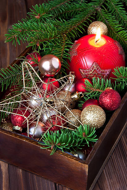 istock Christmas still life with bright symbols 623299058