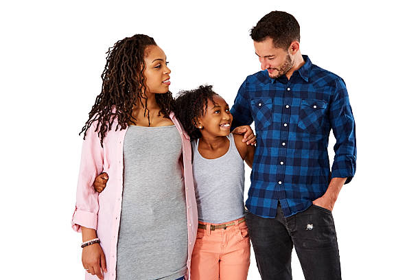istock Transgender family standing together on white 623299746