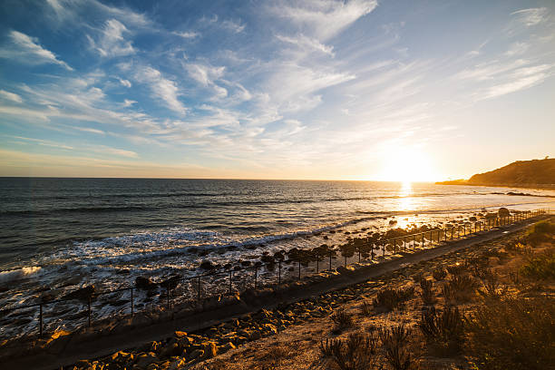 colorful sunset in Malibu, California