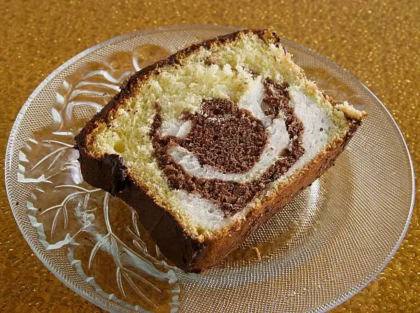 bisquit cake with cacao close up