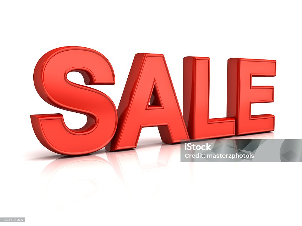 3d Red Sale Word - Foto de stock de Actividad comercial libre de derechos