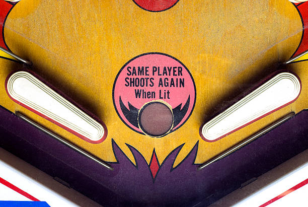 Flippers of a vintage pinball table The flippers of a pinball machine pinball machine stock pictures, royalty-free photos & images