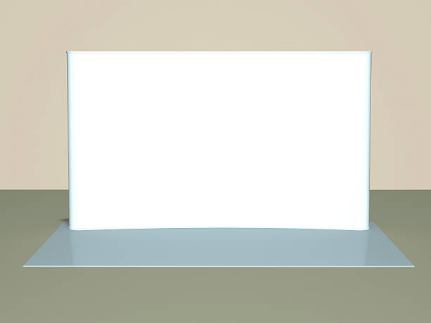 istock 3d  background,    blank trade show booth for designers 623307382