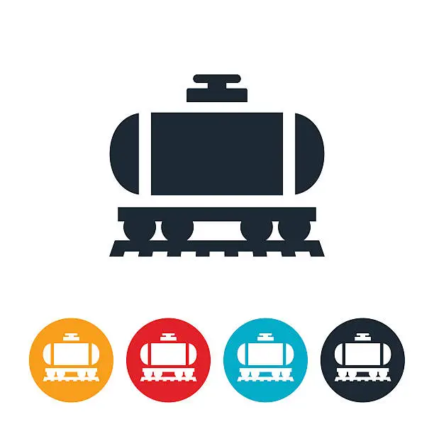 Vector illustration of Oil Rail Transport Icon