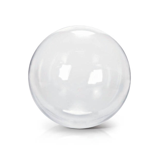 illustrazione 3d a sfera di vetro trasparente - ballo di gala foto e immagini stock