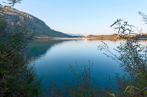 istock kournas lake, view from south coast, Crete 623307662