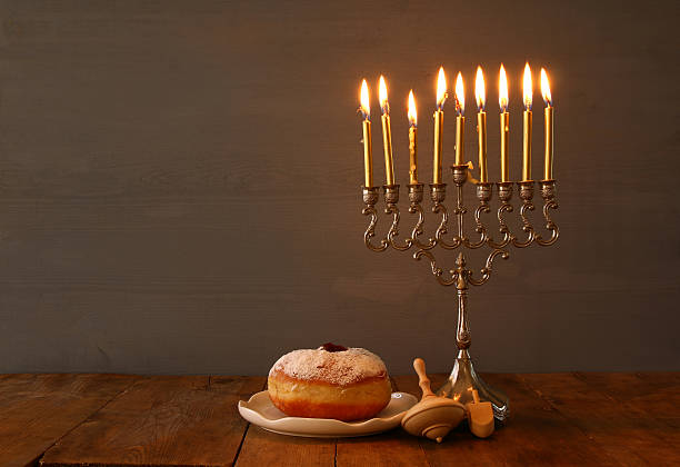 istock Low key Image of jewish holiday Hanukkah 623346880