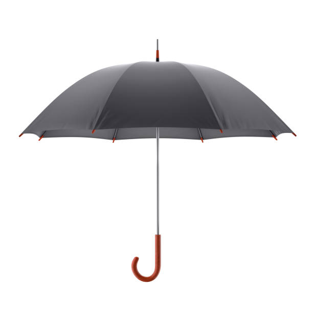 istock Dark umbrella isolated on white background. 3D illustration . 623350262