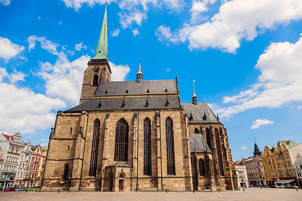St. Bartholomew Cathedral in Pilsen St. Bartholomew Cathedral in Pilsen. Pilsen, Czech Republic. pilsen stock pictures, royalty-free photos & images