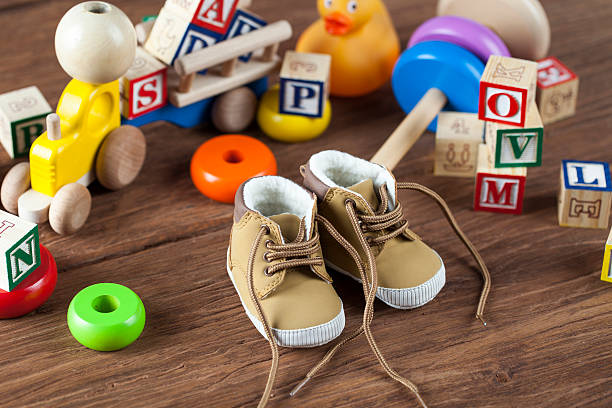 istock Children's World toy on a wooden background. 623354182