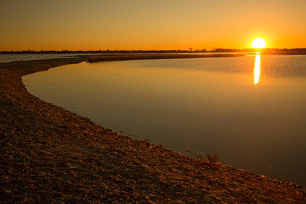 istock Warm sunset over the marsh at Milford Point, Connecticut. 623354356