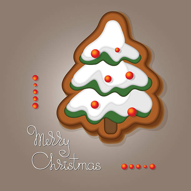 istock Gingerbread in shape of a fir and handwritten words. 623354384