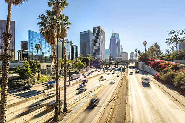 los angeles  - traffic street city of los angeles los angeles county stock-fotos und bilder