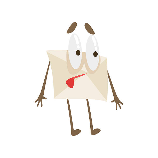 istock Stopping Humanized Letter Paper Envelop Cartoon Character Emoji Illustration 623354674