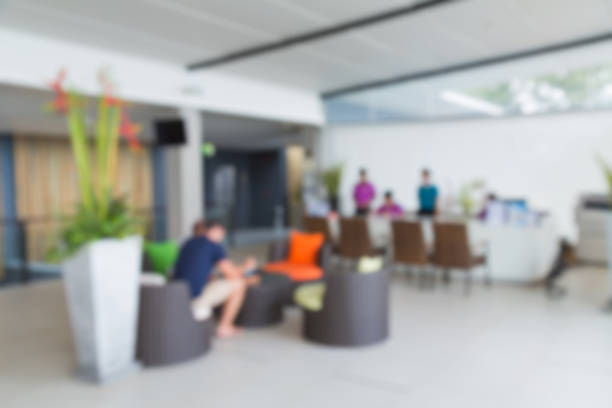 istock Defocused image of lobby in hotel 623356632