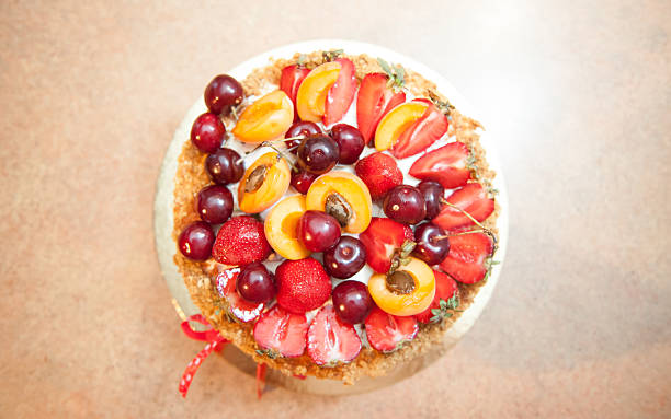istock Delicious tart with fresh strawberries, raspberries and currants on the 623357038