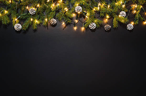 istock Christmas decoration background over black chalkboard 623357090