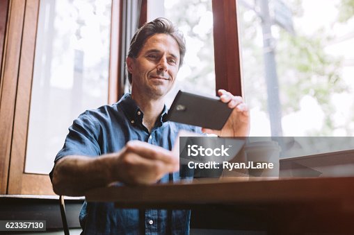 istock Check Remote Deposit Capture at Cafe 623357130