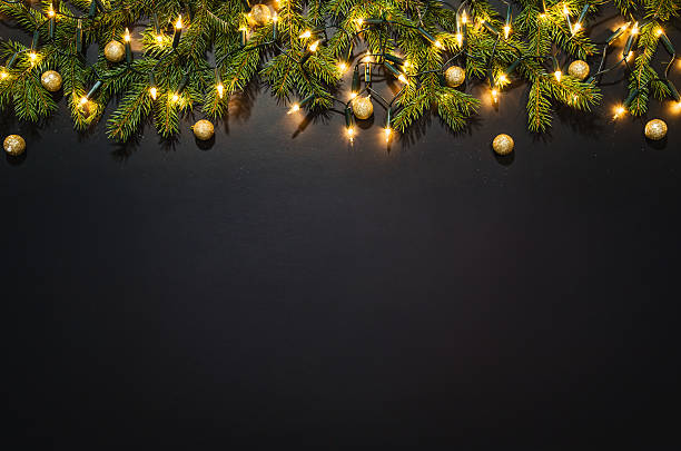 istock Christmas decoration background over black chalkboard 623357346