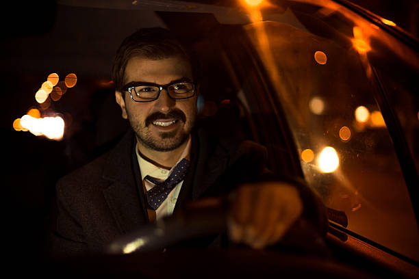 istock Happy business man in a car 623359402
