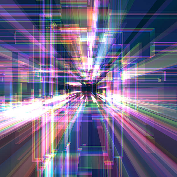istock Abstract futuristic background with colorful rays 623362998
