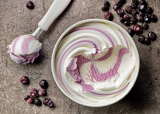vanilla and blueberry ice cream