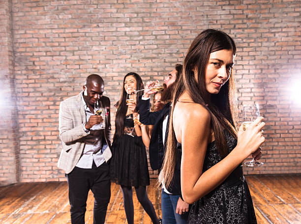 istock Elegance couple at the party toasting 623366966