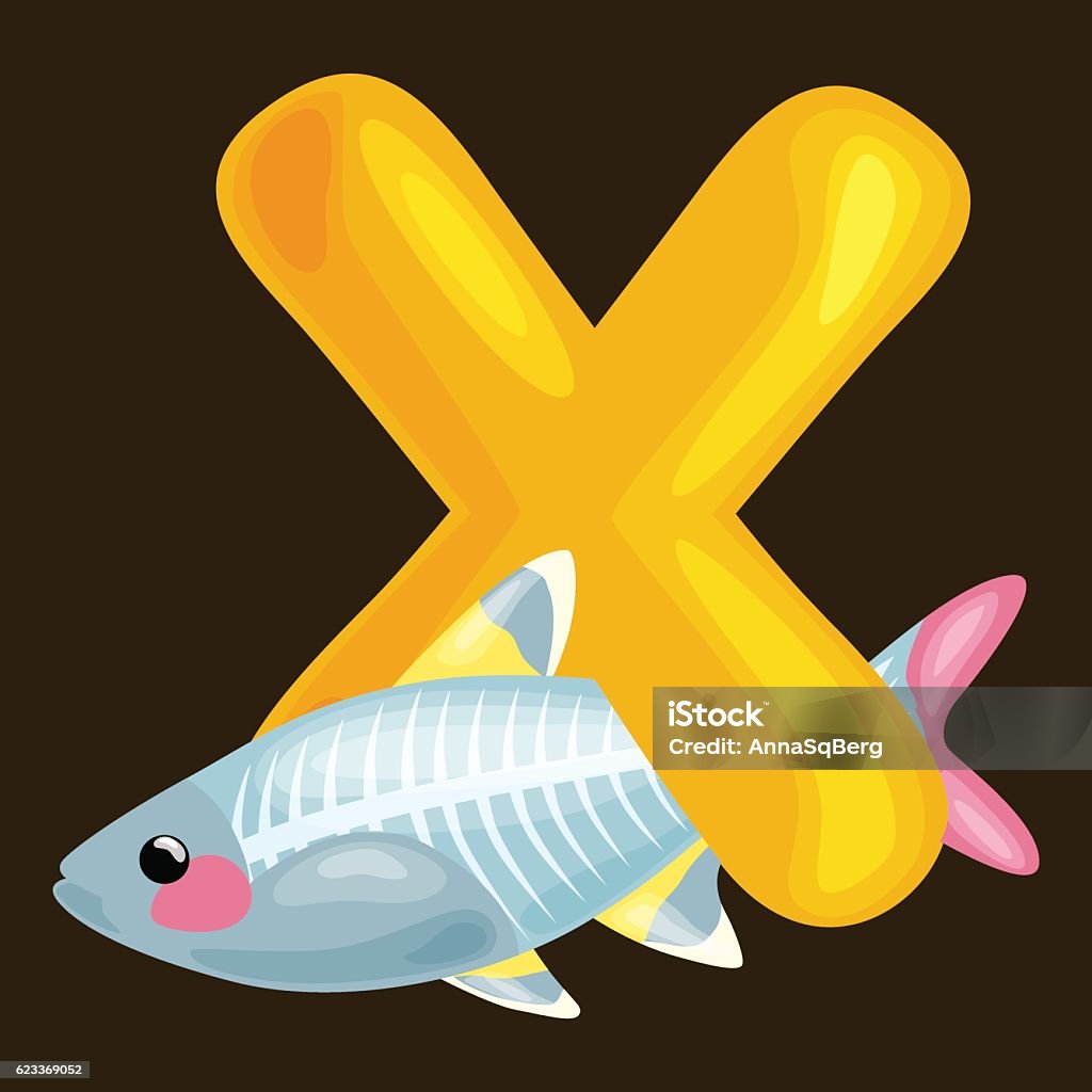 Letter X With Animal Rayfish For Kids Abc Education In Stock Illustration -  Download Image Now - iStock
