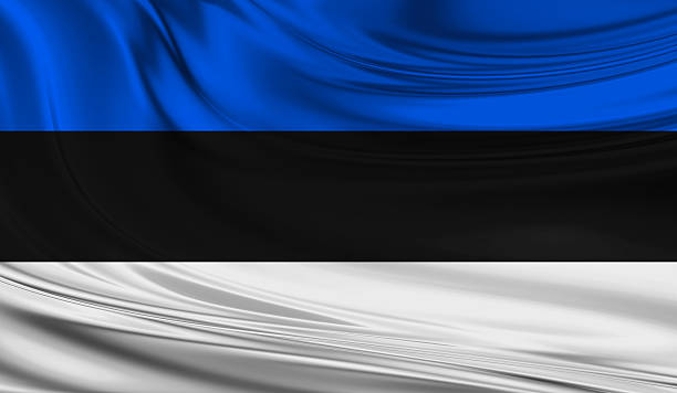 istock National waving flag of Estonia on a silk drape 623369142