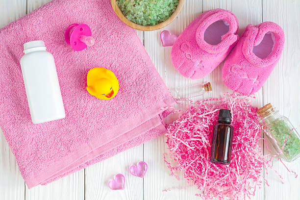 istock natural baby bath cosmetics with duck top view 623370336