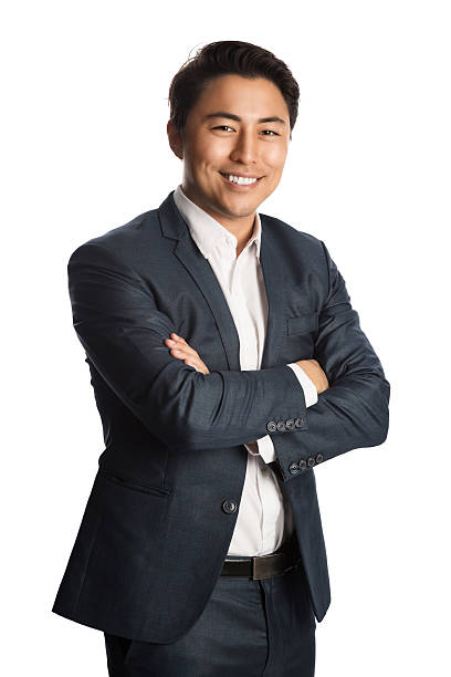Attractive businessman in blue suit