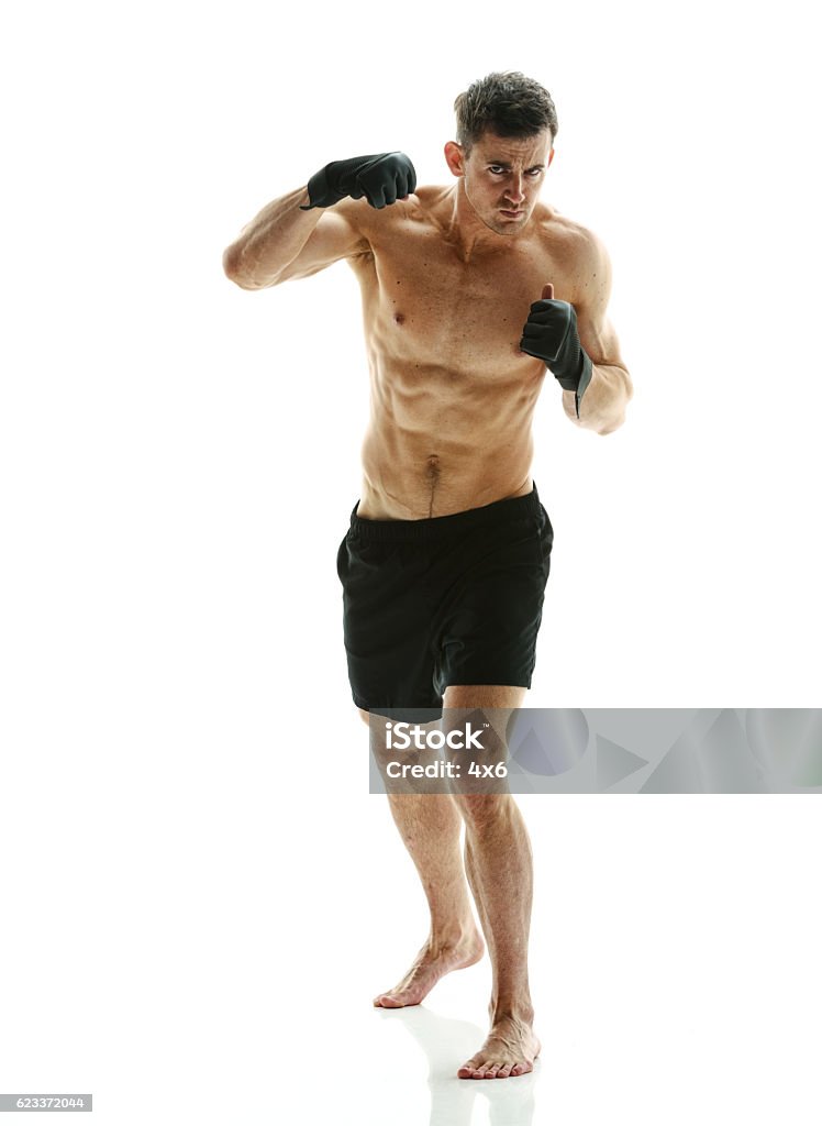 Mixed martial arts fighter fighting Mixed Martial Arts Stock Photo