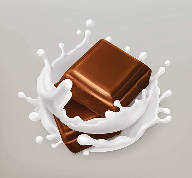 초콜릿 및 우유관 튀기다 - milk chocolate illustrations stock illustrations