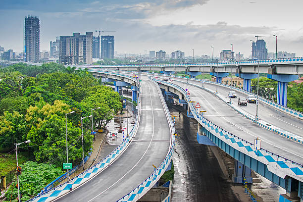 parama island flyover, kolkata, west bengal, india - west indian culture imagens e fotografias de stock