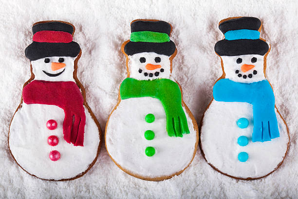 istock Christmas Gingerbread snowmen on the snow 623376736