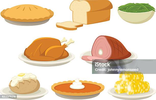 Holiday Food Stock Illustration - Download Image Now - Turkey Meat, Turkey - Bird, Thanksgiving - Holiday