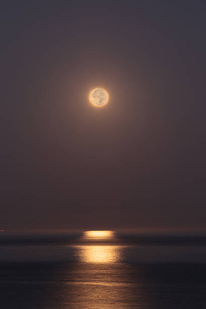istock Super moon sets over the Pacific ocean in Laguna Beach 623380730