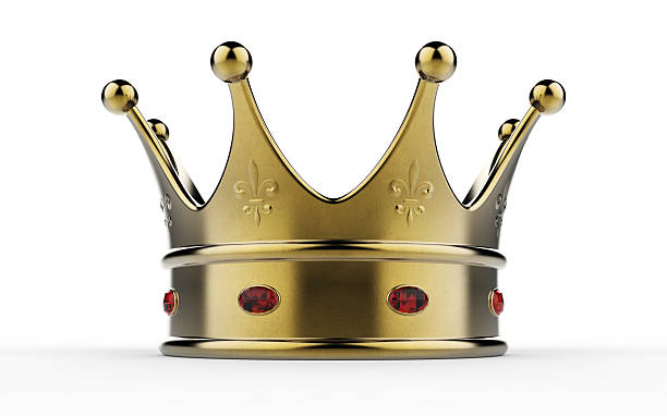 Crown Crown on white background 3D rendering kings crown stock pictures, royalty-free photos & images