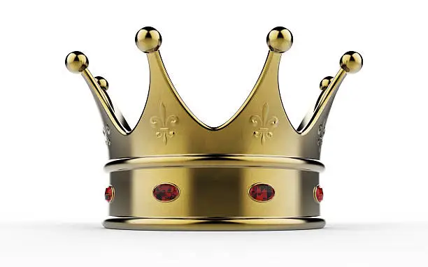 Crown on white background 3D rendering