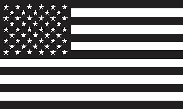 American Flag American flag in black. us recession stock illustrations