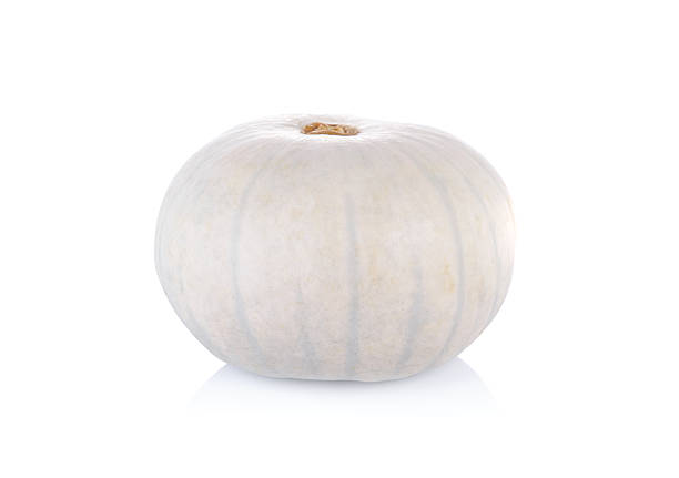 istock raw pumpkin white skin on white background 623421462