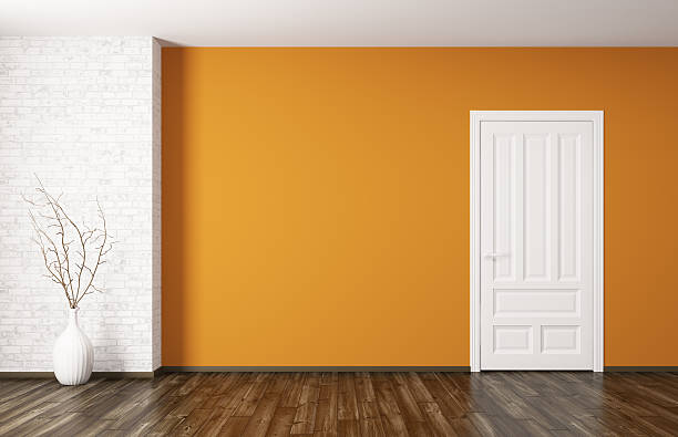 istock Interior of room with door 3d rendering 623421894