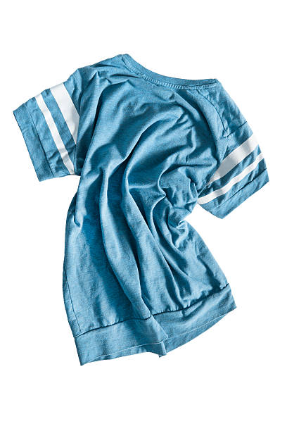 Crumpled blue shirt isolated over white