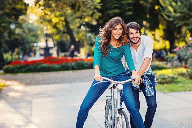 istock Lovely couple having fun in the park 623426752