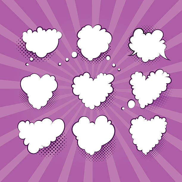 ilustrações de stock, clip art, desenhos animados e ícones de comic valentine heart - gossip couple love concepts