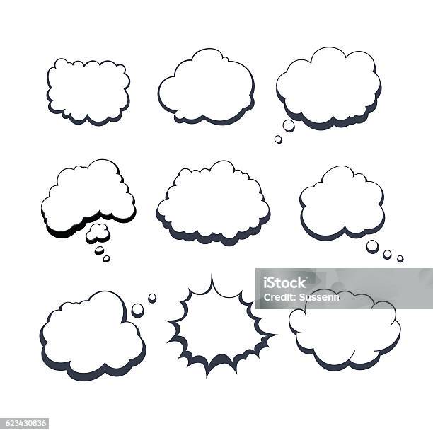 Comic Dream Bubbles Stock Illustration - Download Image Now - Dreamlike, Bubble, Cloud - Sky