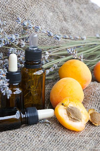 istock Apricot seeds oil. Close up 623432602