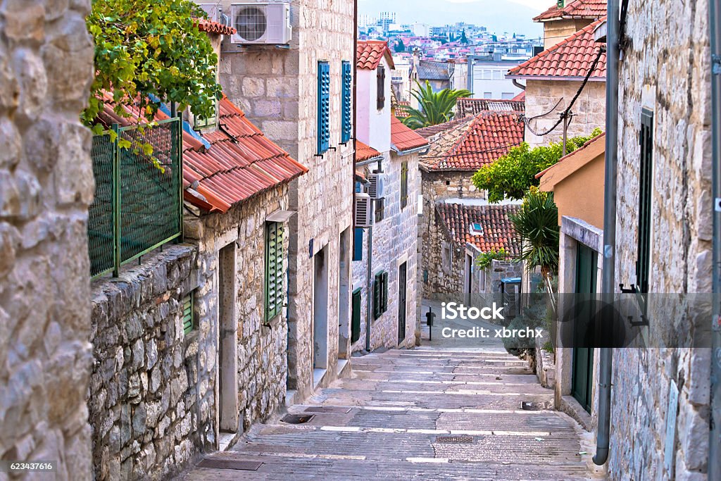 Old stone street of Split historic city Old stone street of Split historic city, Dalmatia, Croatia Croatia Stock Photo