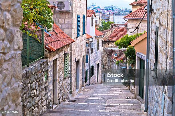Old Stone Street Of Split Historic City Stock Photo - Download Image Now - Croatia, Split - Croatia, City