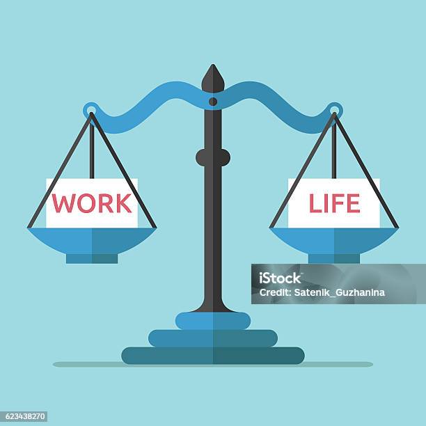 Scales Work And Life Stock Illustration - Download Image Now - Life Balance, Working, Balance